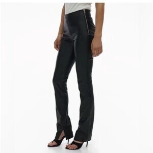 Helmut Lang Black  Slit 100% genuine Leather Pants size 6